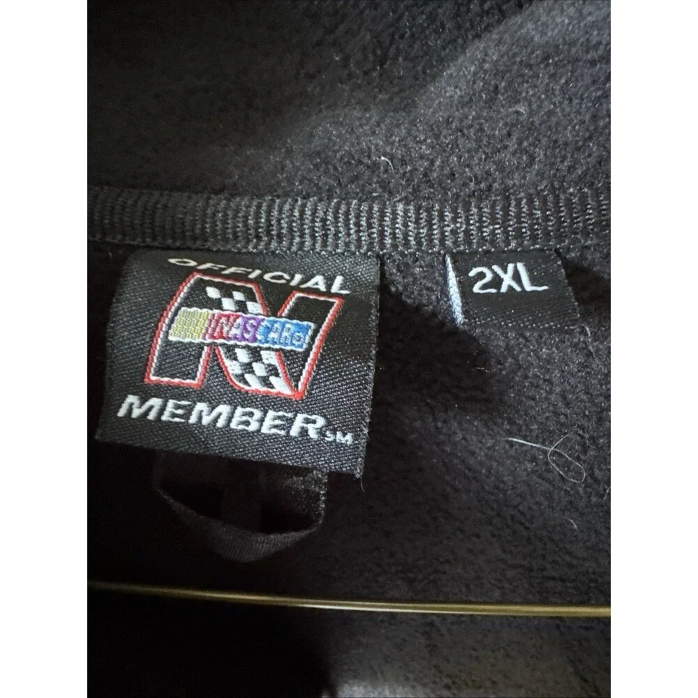 Vintage NASCAR Official Member Fleece/Nylon Hybrid Jacket Men’s 2XL Black Zip-Up